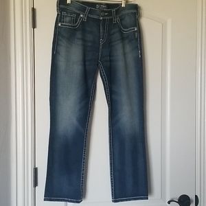 NEW Silver Jean Natsuki Capri Thick Stitch